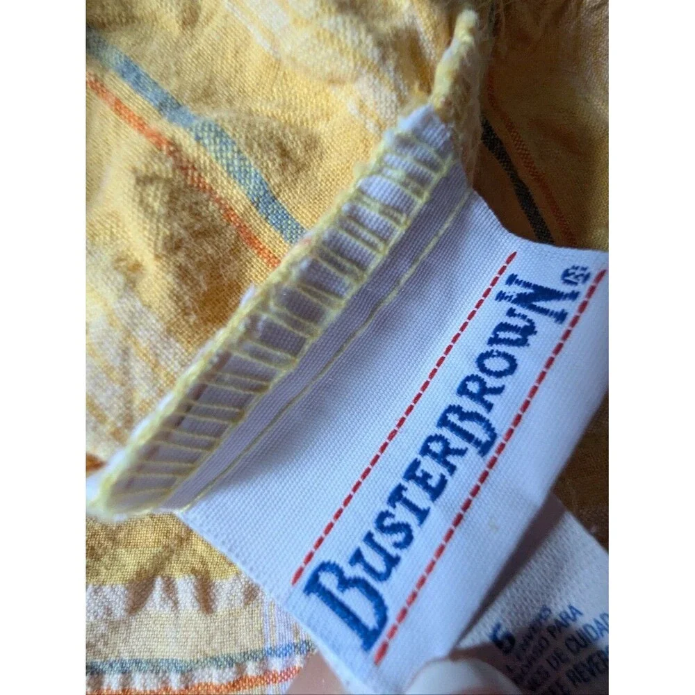 Vtg Buster Brown Blue Yellow Plaid Seersucker Skirt 5 Y2K Cottage Farmhouse Prai